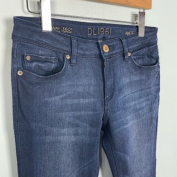 DL1961 Womens Angel Mid Rise Skinny Jeans Dark Wash Stretch Fading Size 28 - Picture 7 of 14